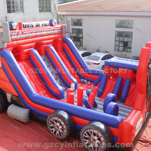 Inflatable Big Truck Obstacle Race Castle Combo