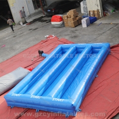 square blue inflatable pool