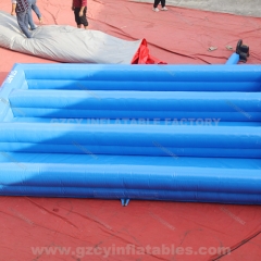square blue inflatable pool