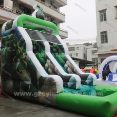 Hulk inflatable castle slide with swimming pool