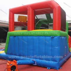 Customized inflatable bouncy castle water slide with pool