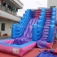 Commercial giant adult inflatable water slide with swimming pool