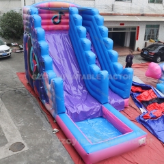 Commercial giant adult inflatable water slide with swimming pool