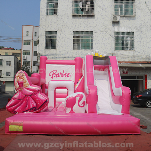 Pink Princess Inflatable bouncer with Slide