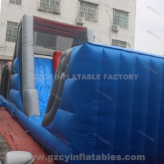 Commercial Large Amusement Park Obstacle Race Inflatable Rock Climbing Wall Slide Combo