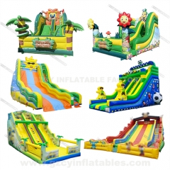 Minions double lane large inflatable dry slide