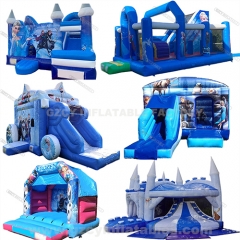 Frozen Theme Park Inflatable Jumping Castle/Inflatable Bouncer/Inflatable Obstacle Course Bounce House Slide Combo