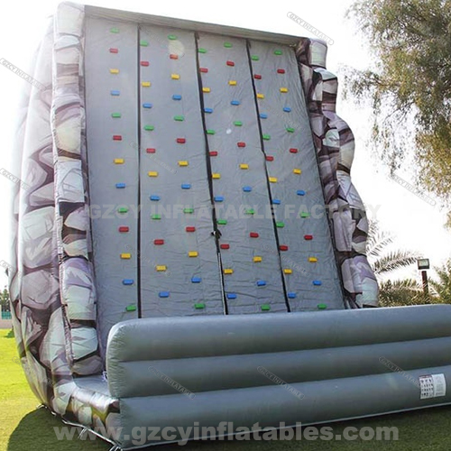 Inflatable climbing wall for outdoor games