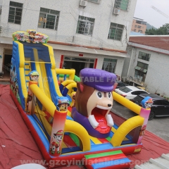 Paw Patrol Theme Amusement Park Inflatable Castle Slide Combo