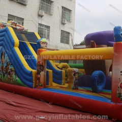 Paw Patrol Theme Amusement Park Inflatable Castle Slide Combo