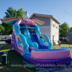Tropical Palm Tree Inflatable Backyard Water Slide