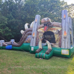 Jurassic Inflatable Castle Dinosaur Inflatable Bounce House with Slide