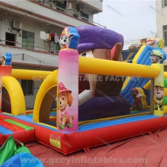 Paw Patrol Theme Amusement Park Inflatable Jumping Castle Slide Combo