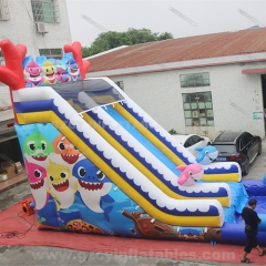 commercial bouncy castle Inflatable shark slide with pool