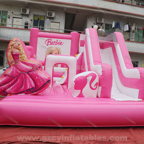 Pink Princess Jumping castle inflatable bouncer slide combo