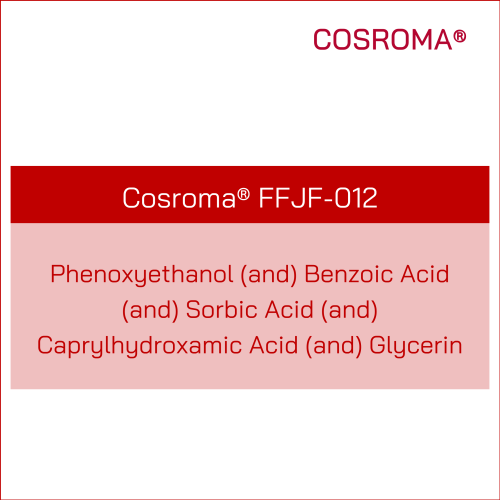Phenoxyethanol (and) Benzoic Acid (and) Sorbic Acid (and) Caprylhydroxamic Acid (and) Glycerin Cosroma® FFJF-012