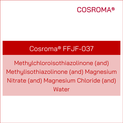 Methylchloroisothiazolinone (and) Methylisothiazolinone (and) Magnesium Nitrate (and) Magnesium Chloride (and) Water Cosroma® FFJF-037