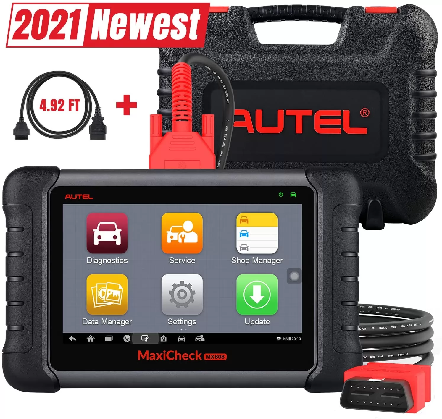 Autel MaxiCheck MX808 Diagnostic Scan Tool 25+ Services, All Systems Diagnosis, IMMO, EPB, ABS Bleed, Oil Reset, SAS, BMS