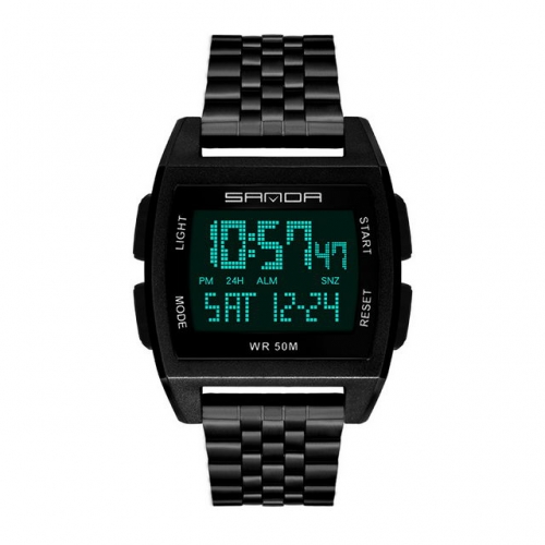 SANDA square business simplicity dial multifunction waterproof electronic men's watch