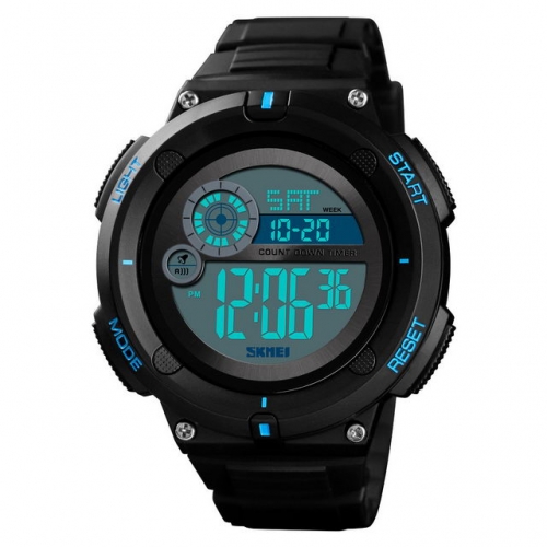 SKMEI Outdoor Sport Multi-function Dual Time-zones Alarm Clock Chronograph Waterproof Electronic Men's Watch