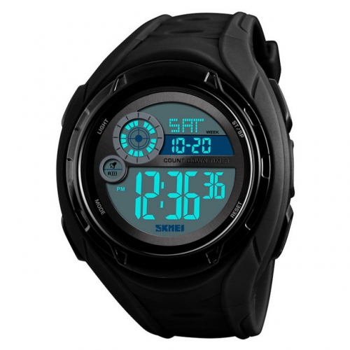 SKMEI Dual Time-zones Chronograph Multi-function Sport Style Luminous Waterproof Electronic Men's Watch