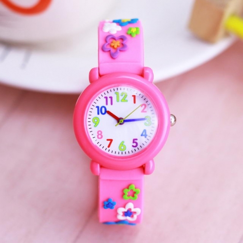 WL Girlish Series Lovely Cartoon Stereo Pattern PVC Band Colorful Digital Scale Waterproof Quartz Kids Watch