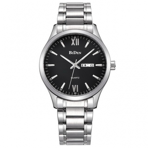 BIDEN Simplicity High-grade Casual Calendar Week Display Luminous Waterproof Quartz Lovers Watch