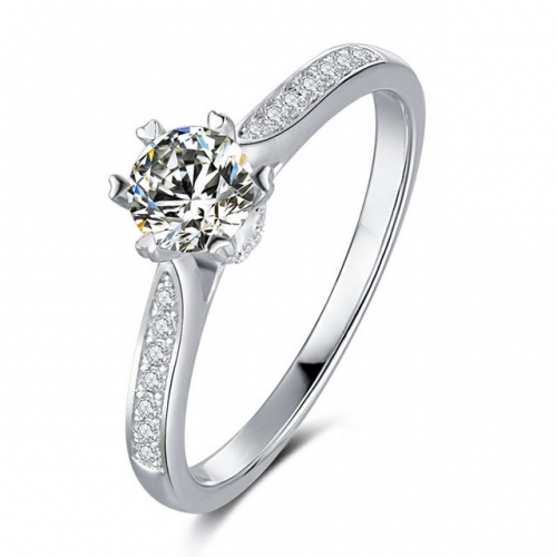 925 Sterling Silver Female Ring Moissanite Ring Plated 18K Wedding Ring Wholesale 925 Silver Jewelry
