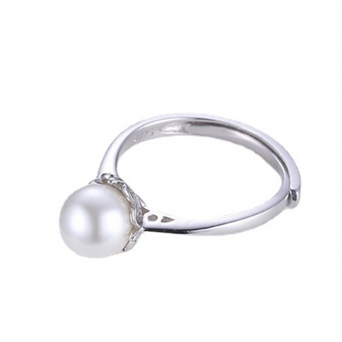 BC Wholesale 925 Silver Rings Popular Open Rings Pearl Rings NO.#925J9R4935