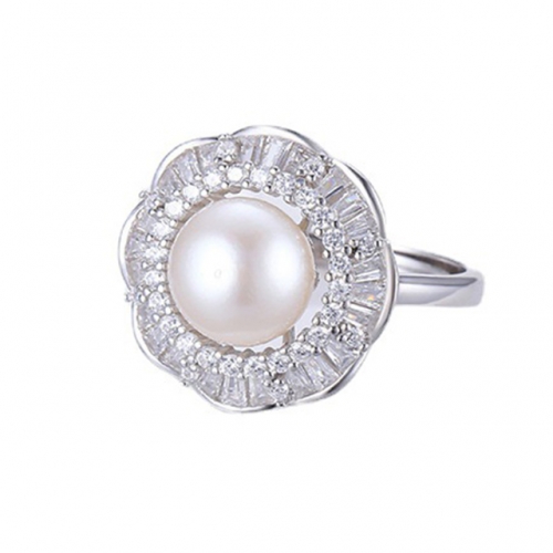 BC Wholesale 925 Silver Rings Popular Open Rings Pearl Rings NO.#925J9R4942