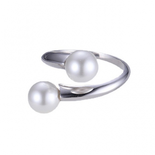 BC Wholesale 925 Silver Rings Popular Open Rings Pearl Rings NO.#925J9R4931