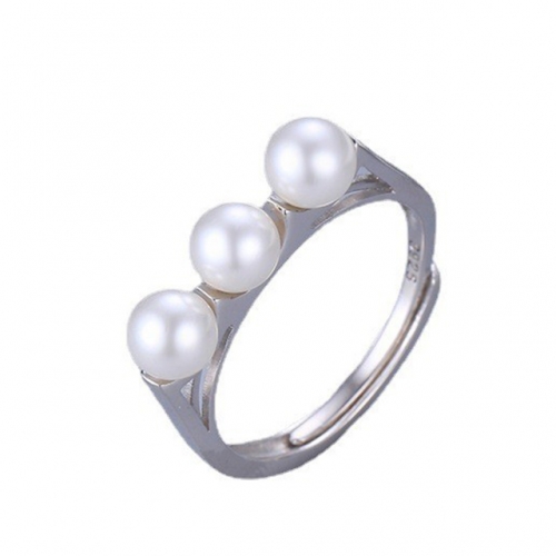 BC Wholesale 925 Silver Rings Popular Open Rings Pearl Rings NO.#925J9R4937