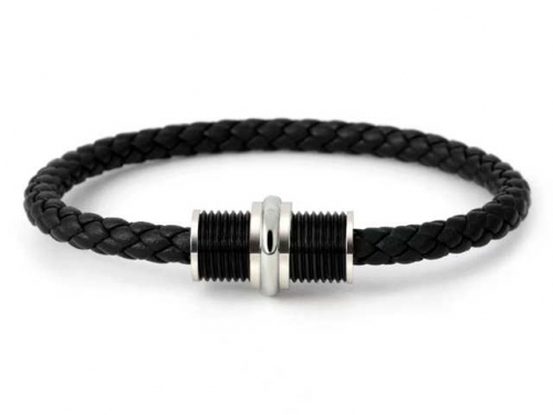 BC Jewelry Wholesale Leather Bracelet Stainless Steel And Leather Bracelet Jewelry SJ85B3002