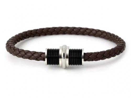 BC Jewelry Wholesale Leather Bracelet Stainless Steel And Leather Bracelet Jewelry SJ85B3001