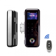 G500S Tuya App Fingerprint Glass Door Lock with Large LCD Display