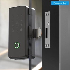 TTlock App Secure Remote control Digital keyless biometric fingerprint keypad sliding smart door sensor glass lock