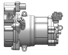 Heat pump horizontal scroll compressor