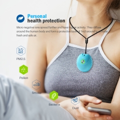 version 3.0 blue ionic small necklace usb baby can use rechargeable air purifier ion necklace customized China