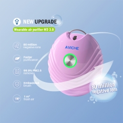 AVICHE W3 versão 3.0 novo atualizado pequeno rosa bonito liberação personalizada íon negativo purificador de ar colar