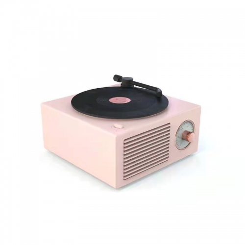 Old Fashioned Classic Style Speaker Cute  Vinyl Record Player Gift for Girls Bass Enhancement Volume Black Glue Speaker
