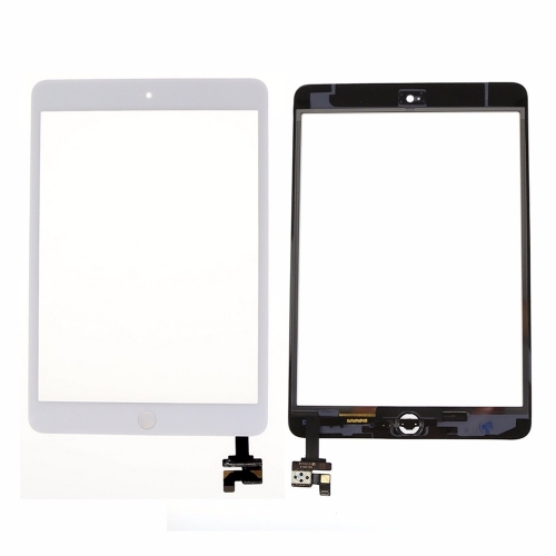 Touch Screen Digitizer Glass+IC+Button For iPad Mini 1 Mini 2 A1432 A1454 A1455 A1489 A1490 A1491 White