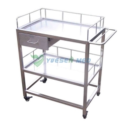 mobile double layer animal surgical instrument trolleyYSVET700