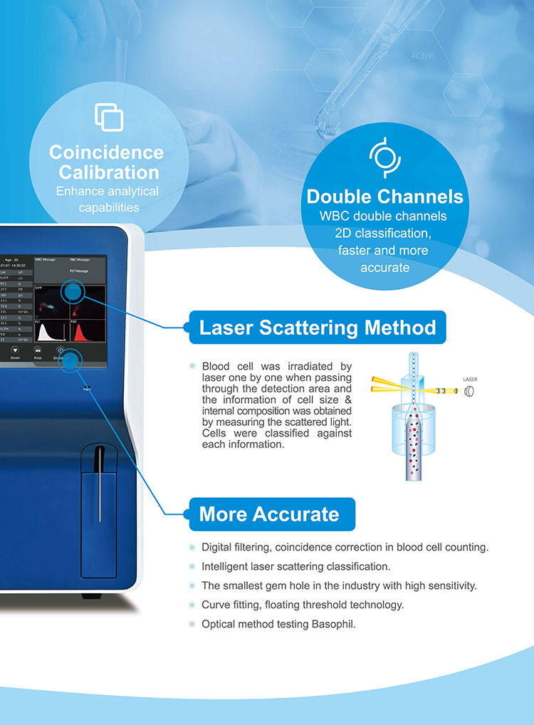 YSTE5000A 5-Part Automatic Hematology Analyzer