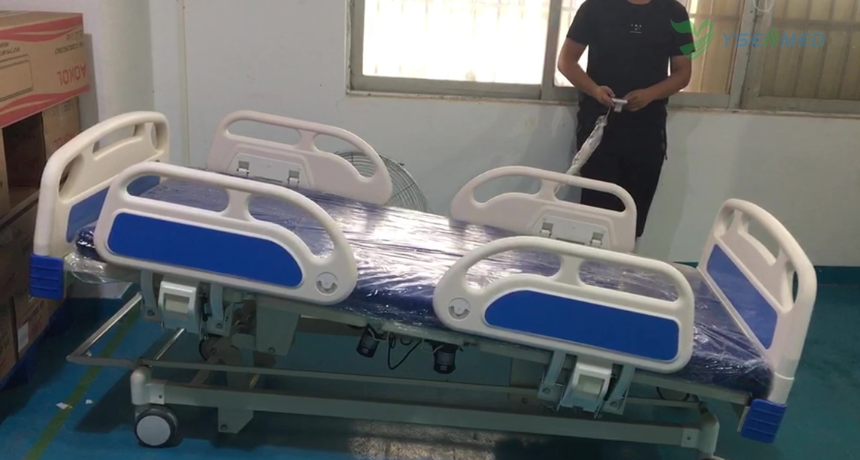 Function introduction video for YSENMED YSGH1001 5-function hospital ICU bed.