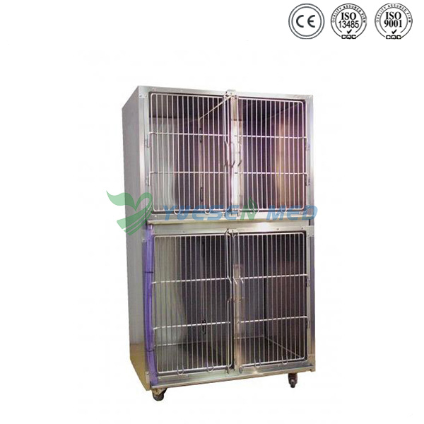 vente chaude vétérinaire animaux inoxydable cage YSXVET8103