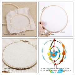 Embroidery Hoops Bamboo Circle Cross Stitch Hoop Ring for Embroidery and Cross Stitch