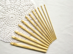 Carbonized color 2.0 to 12.0 mm, 15cm long Crochet Hooks Bamboo Knitting Needles, yarn knitting china manufacturer