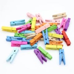 hot sale custom spring mini spray paint colored decorative wooden clothespin