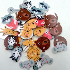 100 pcs butterfly fish horses with various shapes handmade DIY wooden buttons