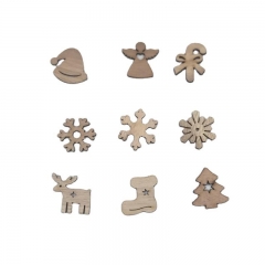 Christmas decoration 50pcs Multi-style Wooden cutouts wooden shapes wooden slices